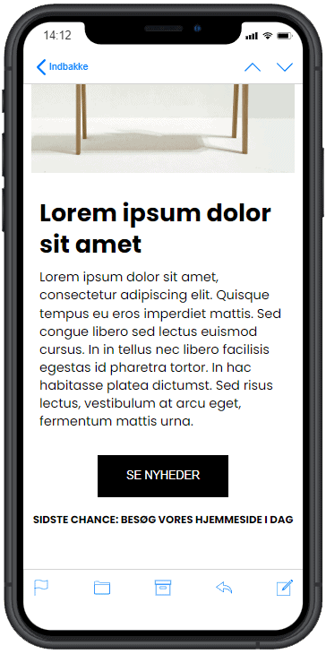 Mobilvisning CTA eksempel 2